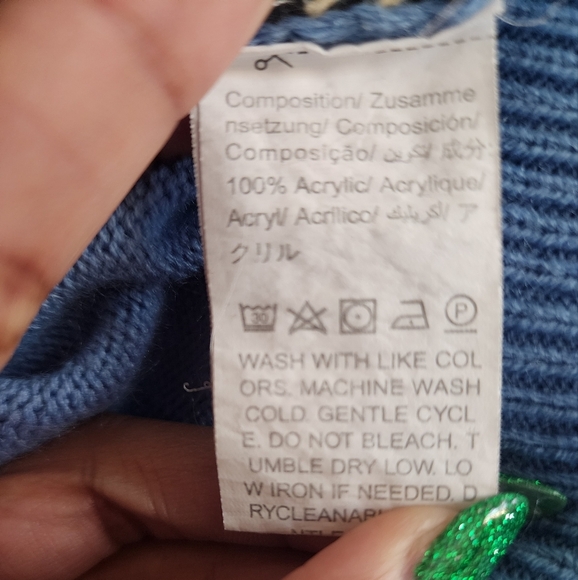 Shein Blue Knit Butterfly Women's Crop Sweater, size Medium - Picture 6 of 9